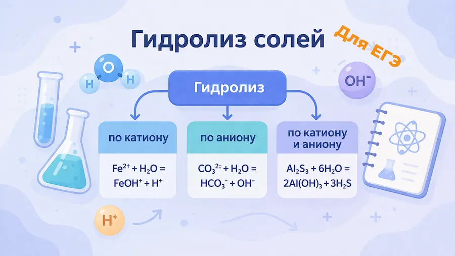 Гидролиз солей на ЕГЭ по химии: среда раствора и задание №21