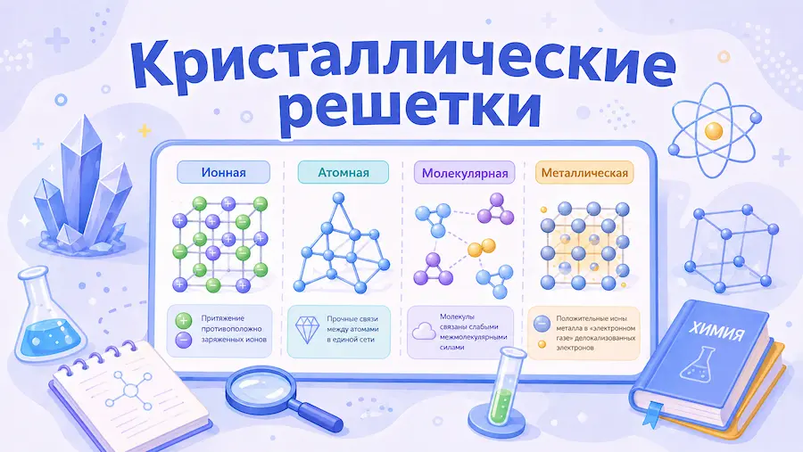 Типы кристаллических решеток на ЕГЭ по химии. Как определить и отличить в задании №4